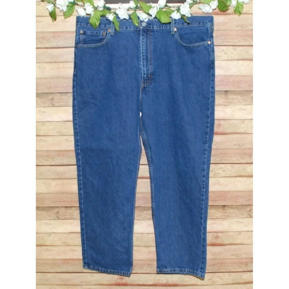 Levis 550 Jeans Mens Size 42x30 Regular Straight Leg Blue Denim Casual Cotton